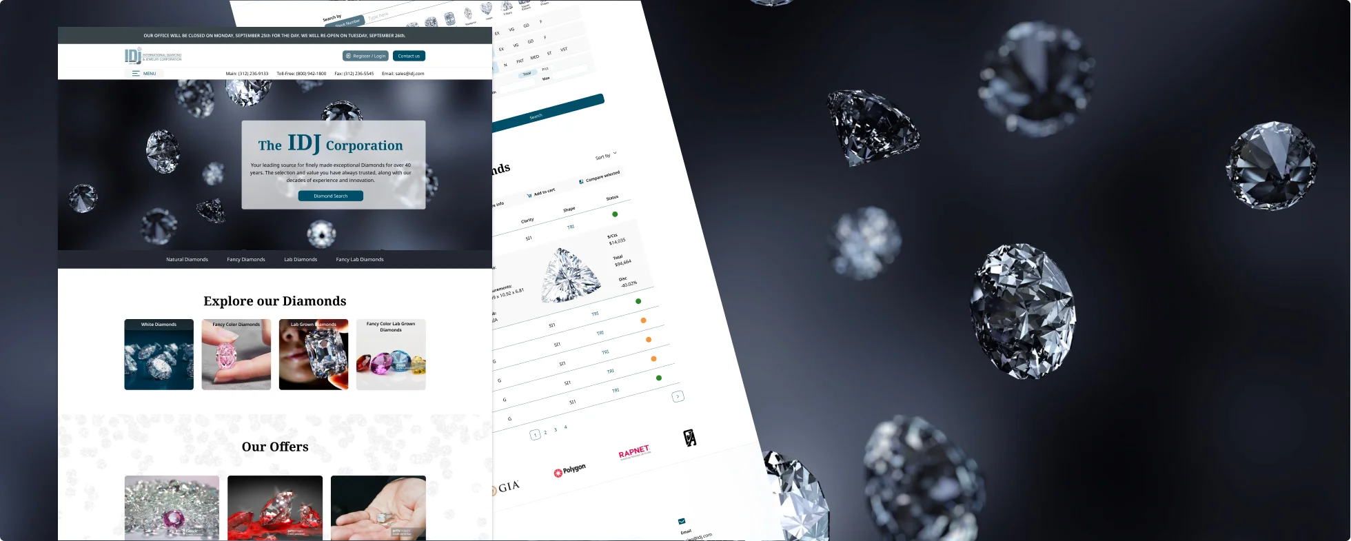 Dazzling Diamonds: E-commerce Website Design